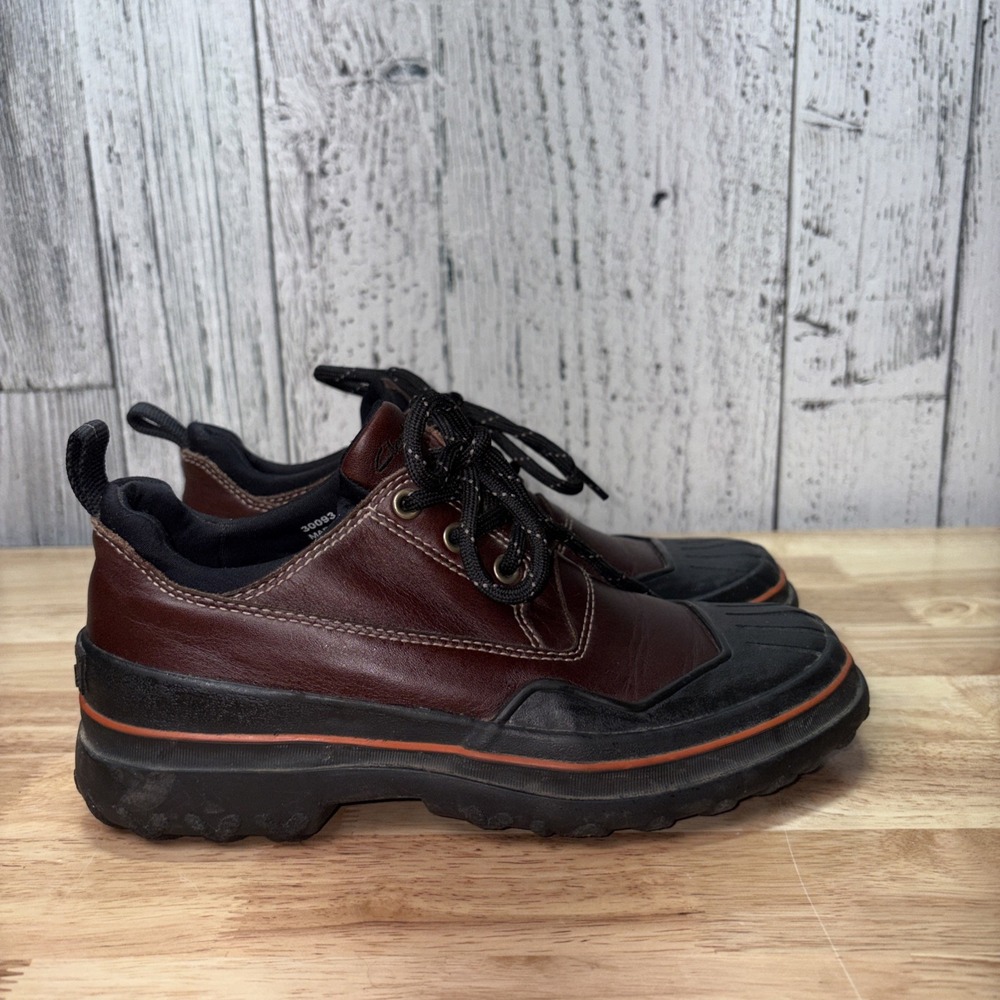 Vintage Clarks Brown Leather Lace Up Waterproof Muckers Duck Garden Shoes Sz 6m